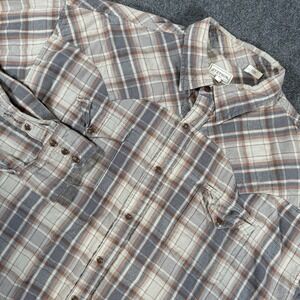 Stetson Shirt Mens 3XL Plaid Flannel Pearl Snap Western Cowboy Long‎ Sleeve